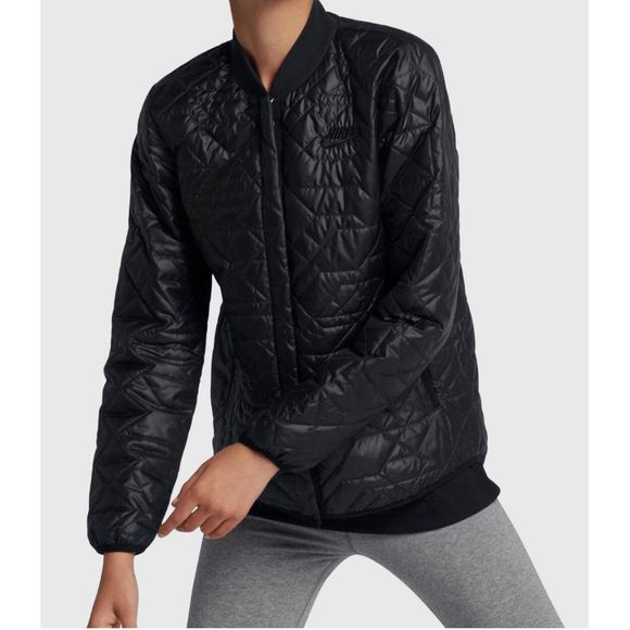 📦 NEW Womens Large NIKE Sportswear Quilted Primaloft Jacket Coat 854747 010 - Picture 2 of 12